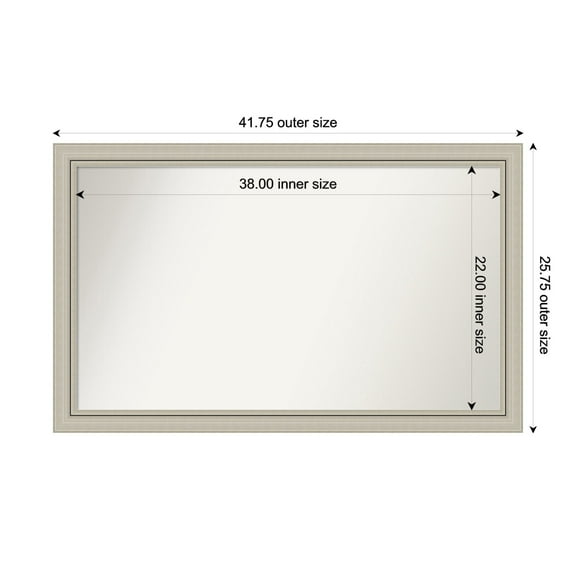 Amanti Art Custom Wall and Bathroom Mirror (25.75 x 41.75 in.), Romano Silver Narrow Frame