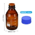 thumbnail image 2 of Uxcell Round Media Storage Bottles, 500ml Thickened Glass Graduated Round Bottles with GL45 Blue Screw Cap for Lab Water Reagent Liquids, Brown, 2 of 7