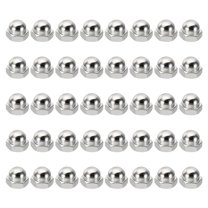 Uxcell M10x1 Hex Acorn Bolt Covers, 40 Pcs Fine Thread Carbon Steel Screw Covers Caps, Silver Tone