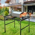 thumbnail image 6 of 3 FT Outdoor Grill Table, Folding Camping Table, Portable Picnic Table Adjustable Height, Lightweight Aluminum Tables for Outside, Beach, Patio, Party, Black, 6 of 8