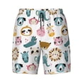 thumbnail image 4 of Lsque Mens Swim Trunks Cartoon Animals Pattern - Bathing Suit Compression Liner - Beach Swim Shorts Swimwear - (S-3XL) - Stretch Quick Dry -XX-Large, 4 of 9
