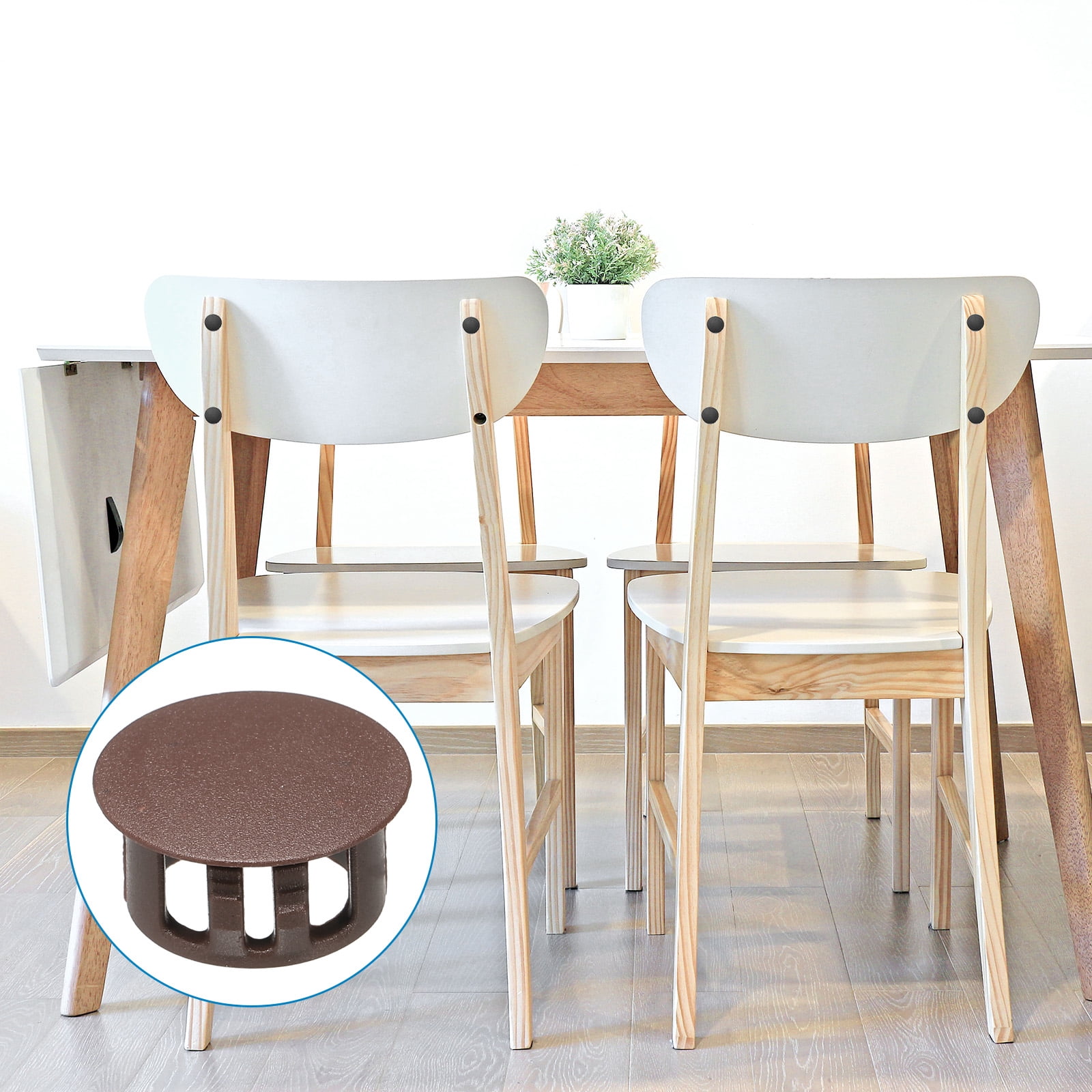 Unique Bargains Durable Plastic Hole Plugs for Furniture Applications Dark Brown 1/2"
