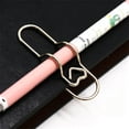 thumbnail image 5 of Metal Heart Shaped Pen Clip Holder, Silver Gold Rose Gold Sturdy Metal, Portable Desk Organization Stationery Accessory, Everyday Writing Souvenir, 0.39" x 0.75" x 2.8", KTFgvq, 5 of 5