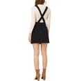 thumbnail image 3 of INSPIRE CHIC Women's a Line Button Decor Front Above Knee Suspender Skirt L Black, 3 of 6