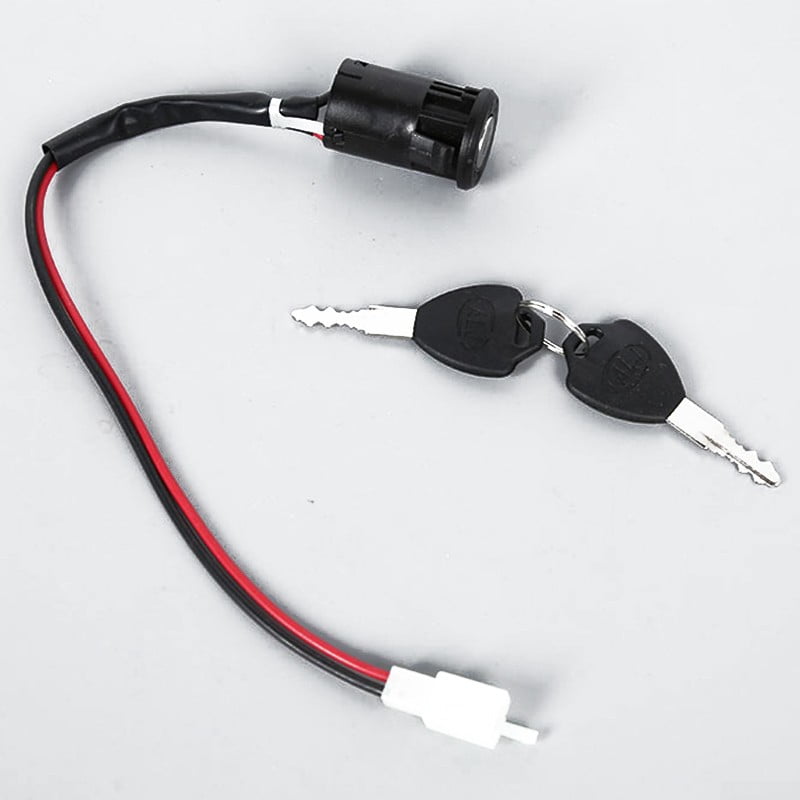 ELECTRIC SCOOTER 4-WIRE IGNITION KEY SWITCH W/ 2 Black KEYS 2 POSITION ON/OFF 