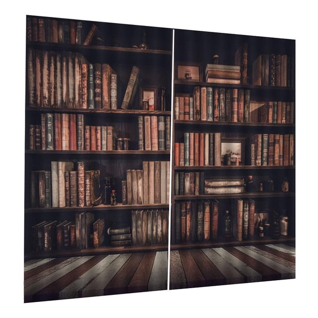 2 tama?os de Cortinas Opacas, Cortina de Ventana de poliéster Estantería 3D Cortinas de Sombra Impresas Cortinas para Dormitorio Sala de Estar decoración(170 * 200cm) Suministro Para el Hogar Fugacal NO