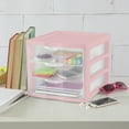 Sterilite Plastic 3 Drawer Unit Blush Pink Set of 4