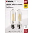 thumbnail image 2 of Satco S21865 60W Equivalent T10 Medium Base 2700K Clear LED Bulb - pack of 2, 2 of 4