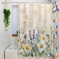 thumbnail image 3 of Spring Daisy Shower Curtain Set, Waterproof Shower Curtains for Bathroom, Elegant Pastoral Flowers Watercolor Washable Fabric Cloth Bath Curtain for Bathtub Decoration with Hooks 48x72 Inches, 3 of 9