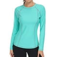 thumbnail image 1 of Charmo Hauts de Maillot de Bain à Manches Longues pour Femmes Protection Solaire UPF 50+ Chandails anti-UV Randonnée Course Chandails de Natation Athlétiques, 1 of 7