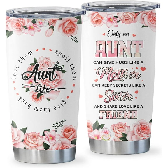 Aunt Gifts Tumbler - Auntie Gifts From Niece - Best Aunt Ever Gifts - Christmas Birthday Gifts For Aunt, New Aunt, Aunties - Aunt Mug 20oz - Mothers Day/Valentines Day Gifts For Aunt