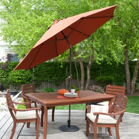 Coral Coast 9 Ft Push Button Tilt Patio Umbrella With 40 Lb Base