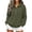 Green, variant on Women Waffle Knit Polo Sweatshirt Sevevn Collared Henley Button Long Sleeve Side Pocket Loose Casual Pullover Tops