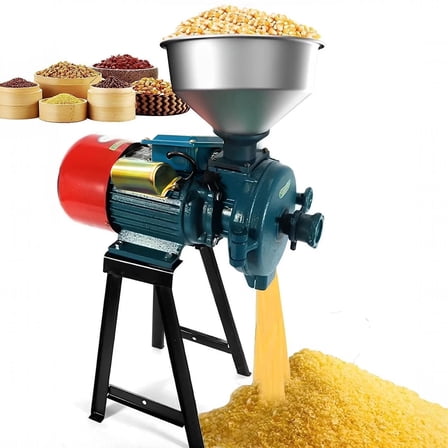 PRIJESSE Electric Grain Grinder Mill 110V 3000W  Dry Corn Grinder Commercial  Feed Mill Dry Cereals Wheat Grinder W/ Funnel