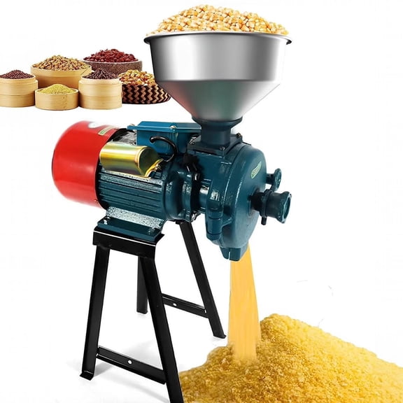 PRIJESSE Electric Grain Grinder Mill 110V 3000W  Dry Corn Grinder Commercial  Feed Mill Dry Cereals Wheat Grinder W/ Funnel