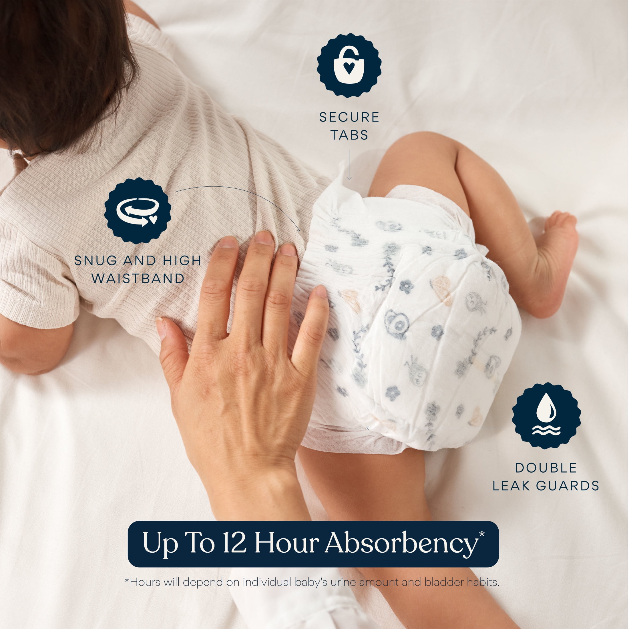 Millie Moon Luxury Diapers, Size Newborn, 96 Count