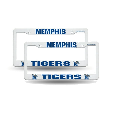 Memphis Tigers NCAA Raised Letter White Plastic License Plate Frame