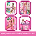 thumbnail image 5 of Barbie Getaway House, Doll House Playset with 4 Play Areas, 2 Chairs, 360-Play & Accessories, 5 of 6