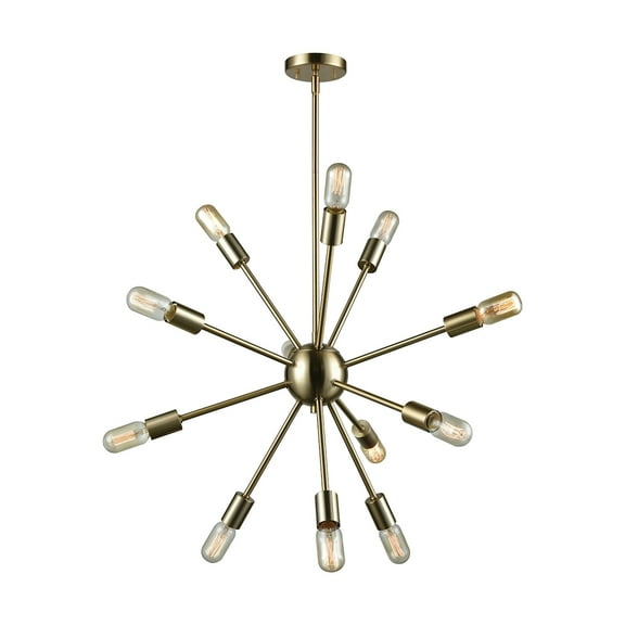 Elk Home 27-Inch Wide Delphine Chandelier, Contemporary, Satin Brass