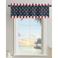 thumbnail image 3 of American Patriotic National Flag Curtain Valances for Kitchen Windows,Rod Pocket Short Valance Stars Blue Red and White Stripes Small Window Treatment for Living Room Bathroom Bedroom,54"x18"-1 Panel, 3 of 9