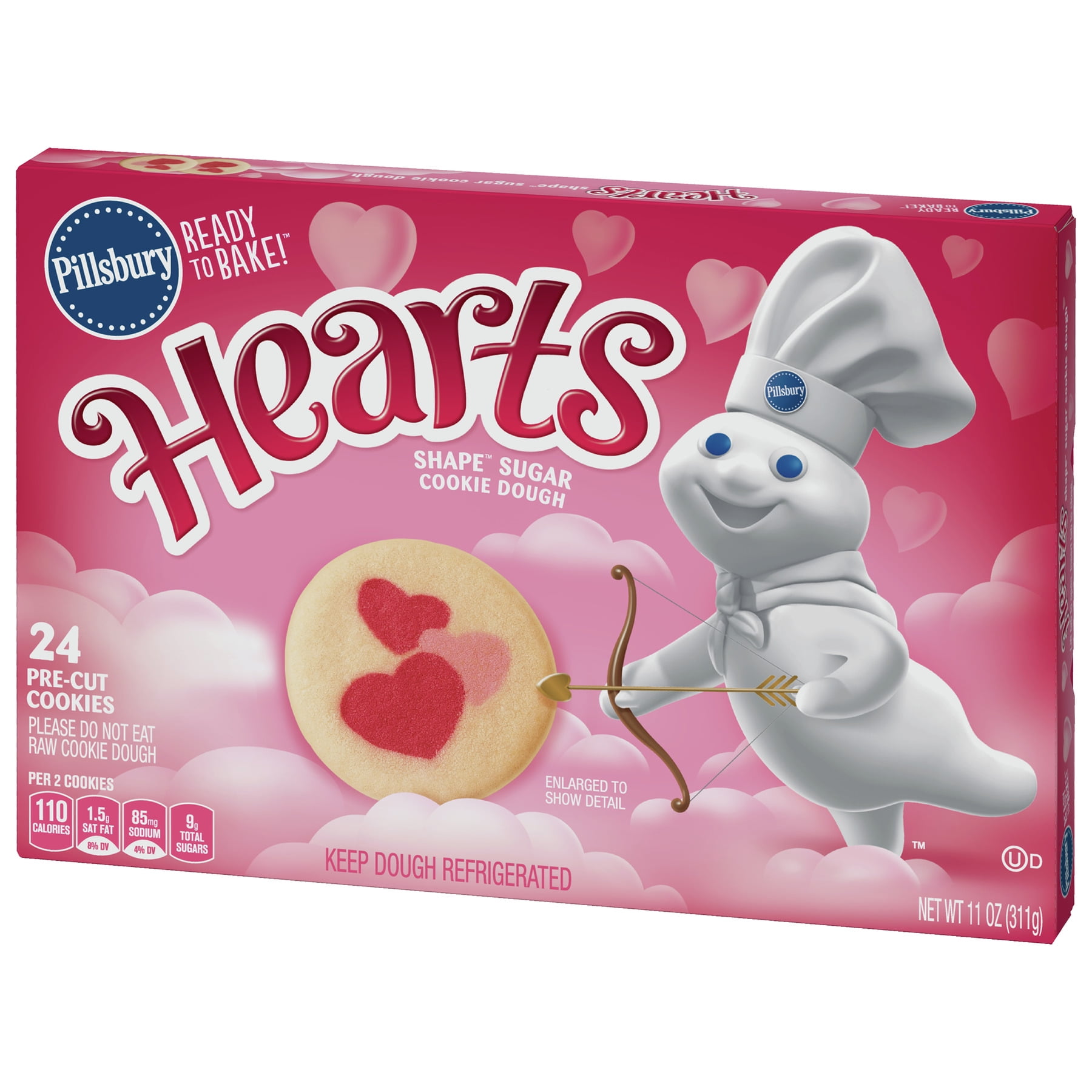 Pillsbury Ready To Bake Hearts Shape Sugar Cookies Walmart Com Walmart Com