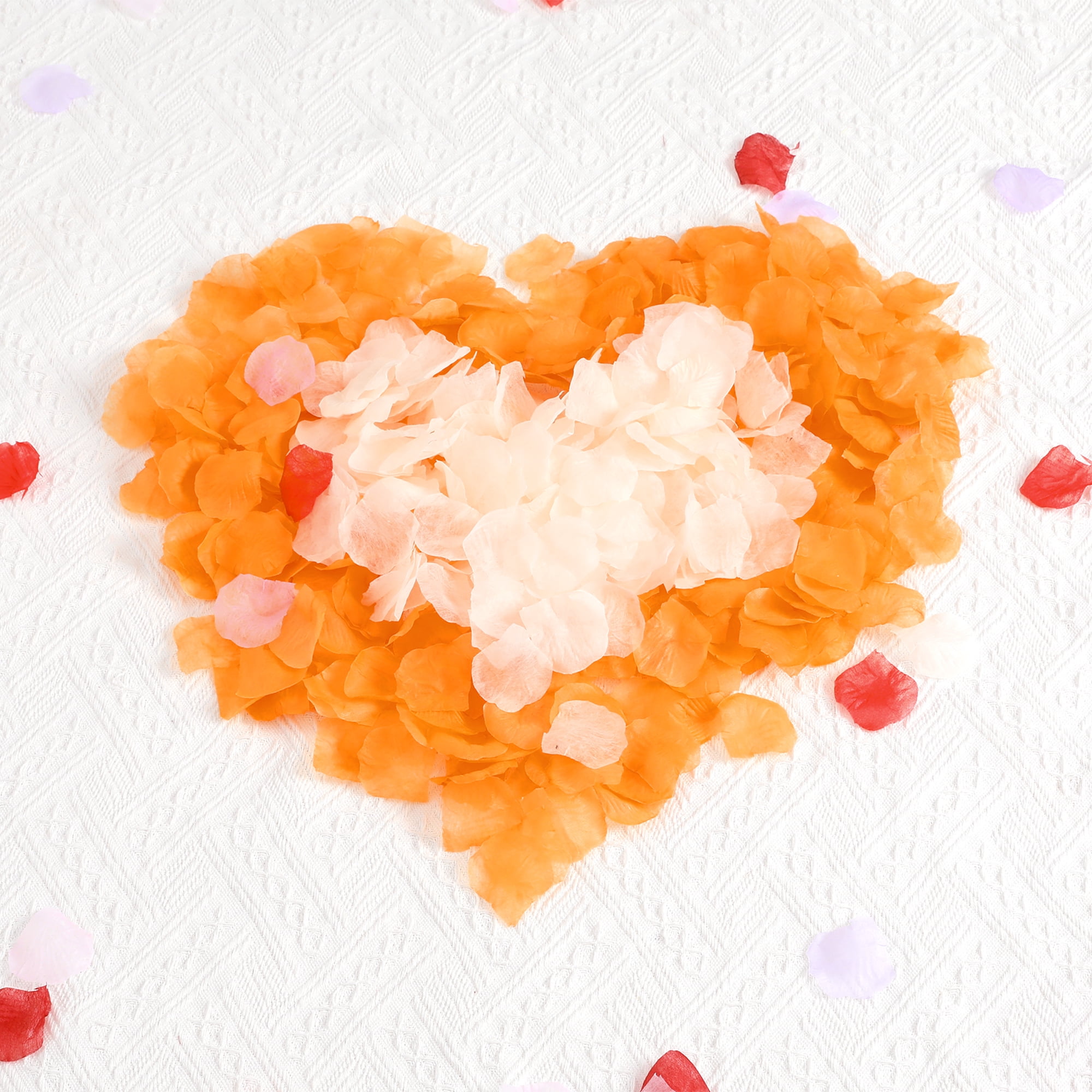 Unique Bargains 1000 Pieces Artificial Silk Rose Petals Fake Flower Decor Champagne