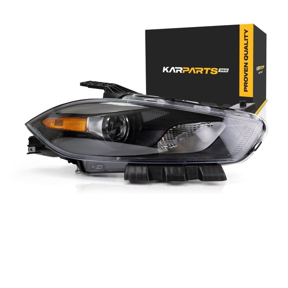 KarParts360 For Dodge Dart 2013 2014 2015 2016 Headlight Assembly Passenger Side | CAPA Certified | HID | Black | With Bulbs | Replacement For CH2519145, CH2519145C | 68292808AB