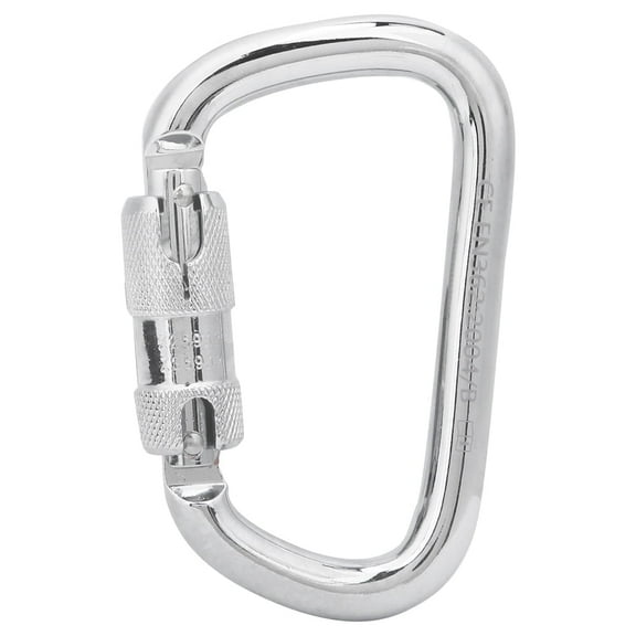 40Cr Steel 45KN D Shaped Screw Lock Heavy Duty Aluminum Carabiners Clip, Professional Screwgate Locking Carabiners for Rock Climbing, Mountain, Rappelling
