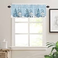 thumbnail image 7 of Christmas Kitchen Curtains and Valances Set, Xmas Gnomes Winter Trees Snowflakes Light Blue Rod Pocket Window Valance Window Curtain Panels for Living Room Bedroom Laundry, 27.5x36in, 3 Pieces, 7 of 7