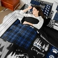 thumbnail image 4 of Feelyou Happy Camping Bedding Comforter Set 7pcs, Blue Plaid Buffalo King Bedding Sets, 4 of 8