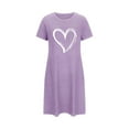 thumbnail image 4 of Tnhcen Robe de Nuit à Manches Courtes en Soie de Lait Brossée Double Face Grande Taille pour Femmes Col Rond Été Imprimé Mignon Extensible Polyester Spandex P-2TG pour un Confort Optimal, 4 of 5