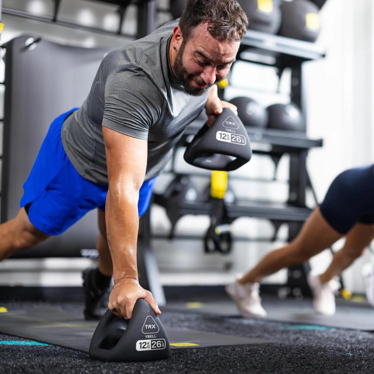 TRX YBell Neo Series 3-in-1 Kettlebell, Dumbbell and Push Up Bar Workout Equipment | Commercial Grade Neoprene Coated Surface | Perfect for Strength Training & Conditioning Workouts | 10lbs