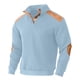 thumbnail image 4 of Kalauyu Mens Warm Sweatshirt Casual Textured Stand Collar Quarter Fall Metal Button Pullover Sweaters Long Sleeve with Pockets, 4 of 4