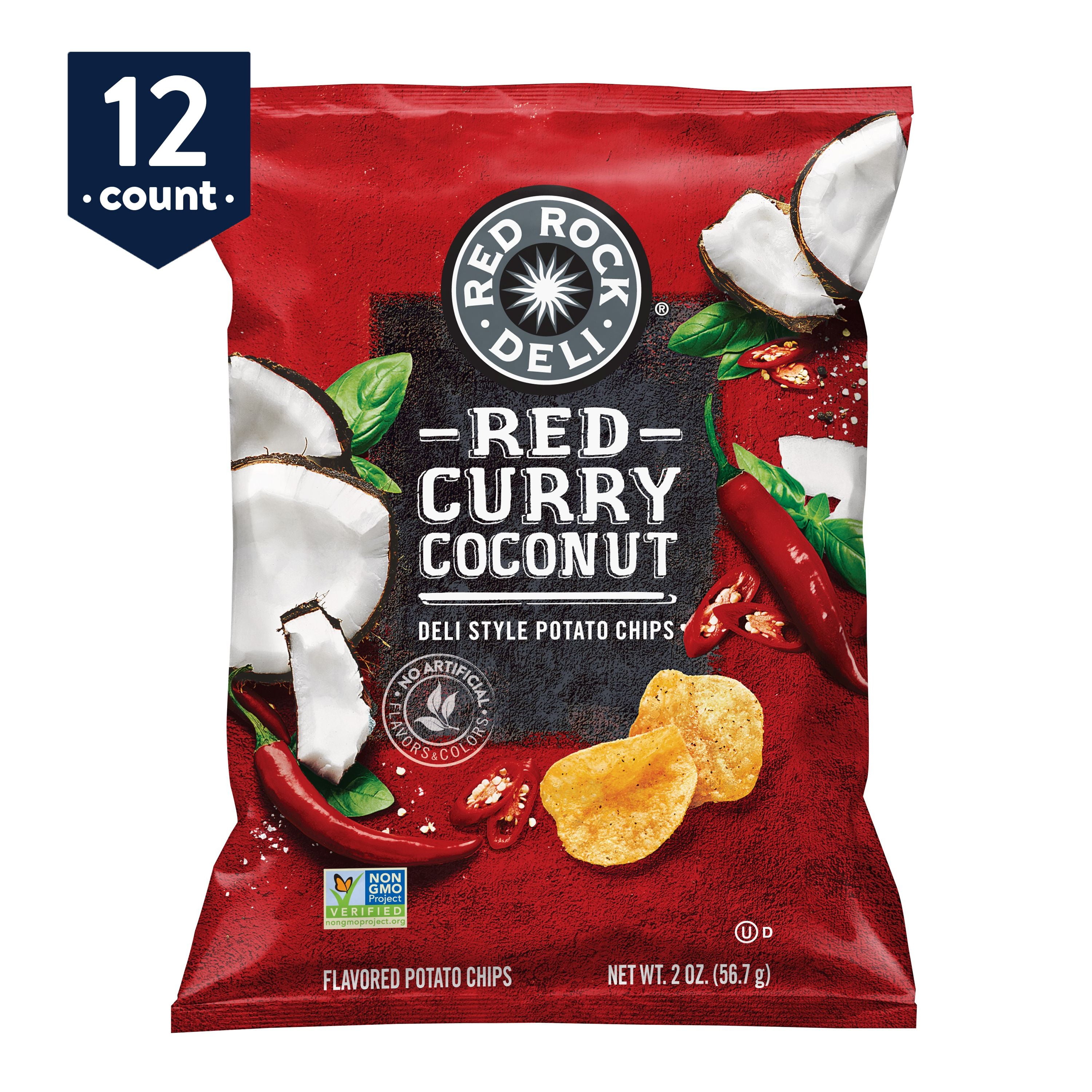 Red Rock Deli Red Curry Coconut Flavored Deli Style Potato Chips Snack