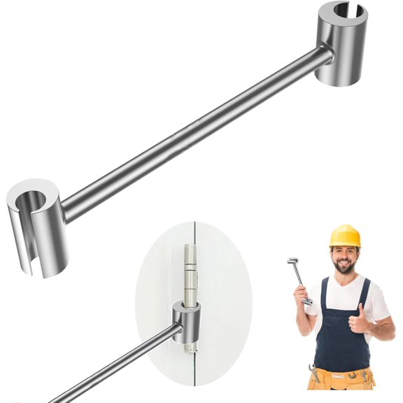 Double Headed Adjustable Door Gap Wrench, Door Hinge Adjustment Tool for Hinge Gap Alignment and Door Repair, Dual-Head Steel Wrench for Residential and Commercial Doors