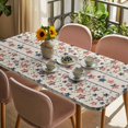 thumbnail image 3 of Independence Day Table Cloths for 5 Foot Rectangle Tables, 4th of July Red Blue Stripes Star Burlap Patio Waterproof Elastic Fitted Tablecloths, Washable Rectangular Table Cover for Camping, 3 of 8