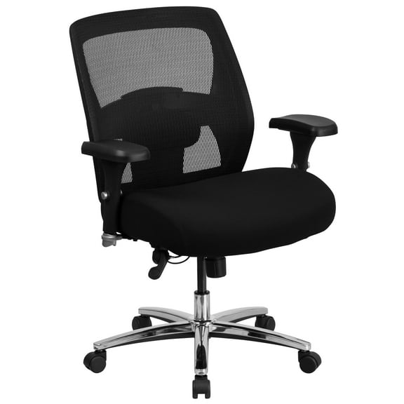 Flash Furniture Hercules 24/7 Intensive Use Big & Tall Swivel Office Chair with Ratchet Back, Black