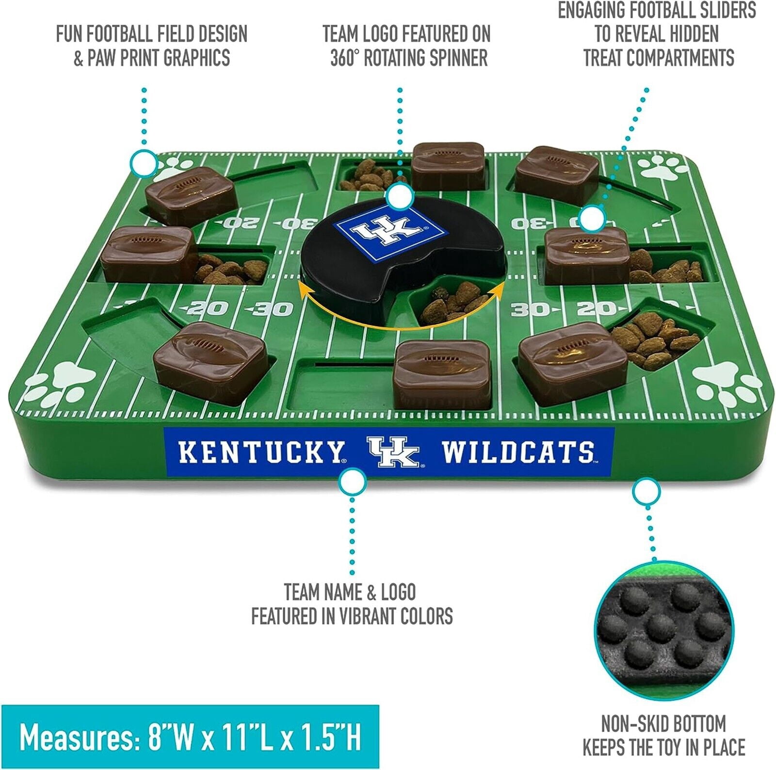 Pets First NCAA Kentucky Wildcats Puzzle Toy, Puzzle Treat Dog Toy, Interactive Dog Treat Toy, Dog Puzzle Feeding Slow Toy