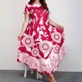 thumbnail image 2 of Ruimatai Robe Décontractée Grande Taille pour Femmes Manches Courtes Col Rond Été Fluide Confortable Élégante Imprimée Plage Fête T-Shirt Robe, 2 of 8