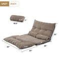 thumbnail image 3 of Arcticscorpion Folding Floor Sofa, 2 Pillows, 5 Angle Adjustable Back Support, Light Brown Finish, 3 of 7