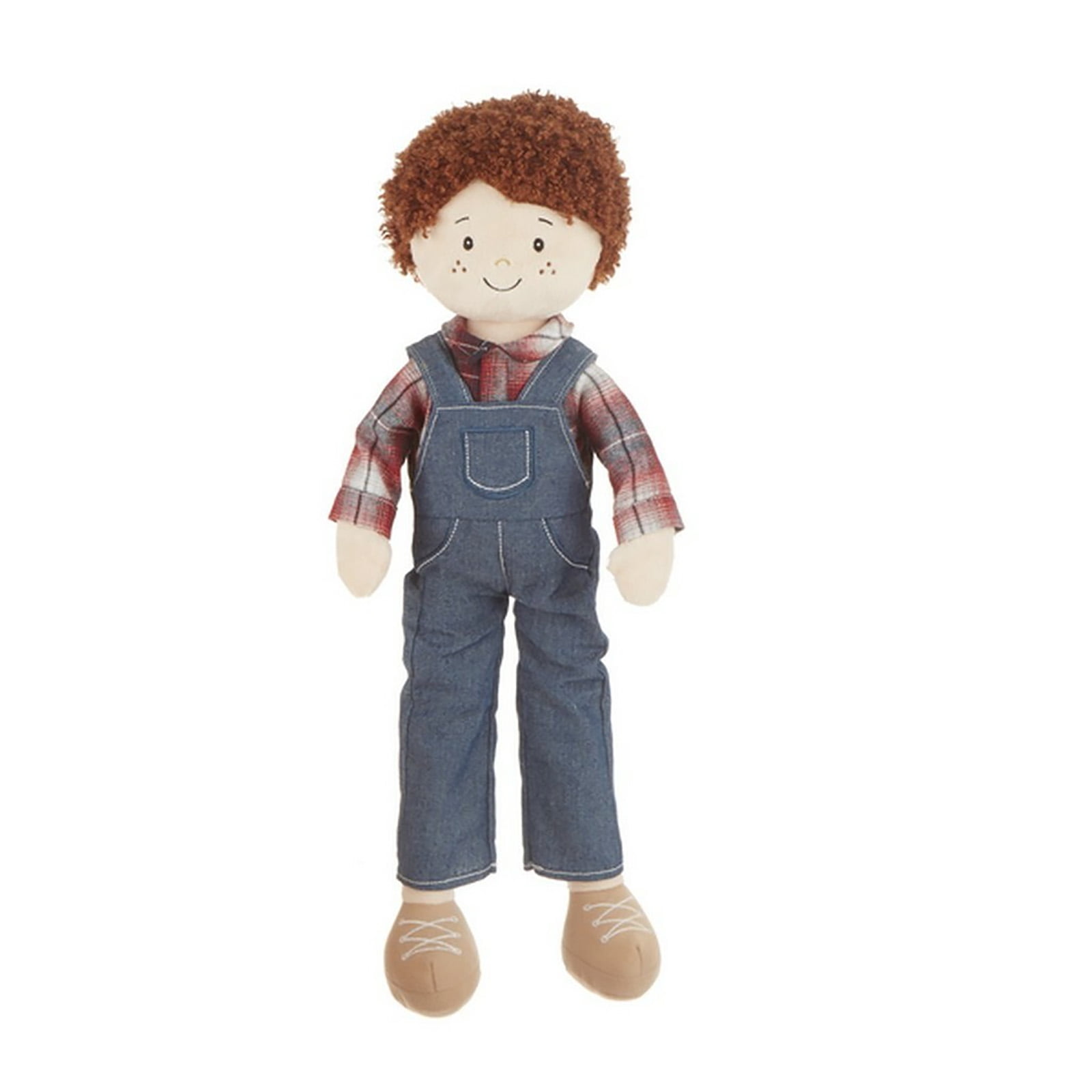 Ganz Henry Plush Boy Doll with Brown Hair and Overalls, 20 inches