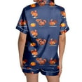 thumbnail image 3 of 2 Piece Sets for Women – Cotton Pajama Sets Oversized Loungewear Button Up Tops for Postpartum or Home Relaxation Ladies' Thanksgiving Turkey Print Pajama Shorts Set 2024, 3 of 4