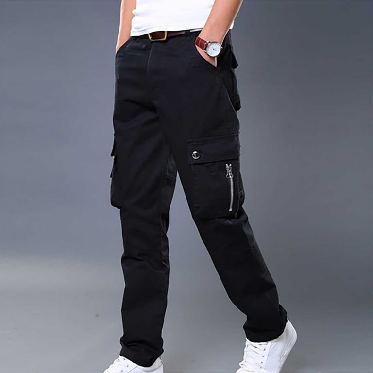 Iugvhana Fleece Lined Cargo Pants for Mens Thermal Winter