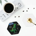 thumbnail image 5 of Kll Hexagon Drink Coasters Set Of 4,Pu Leather Absorbent Coasters Set Decorative Coffee Cup Coasters Housewarming Gift For Home Decor-Space Dino Cartoon Black, 5 of 9