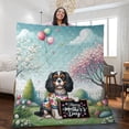 thumbnail image 2 of Happy Mother's Day Best Cavalier King Charles Spaniel Mom Ever Quilt Blanket Dog Lover Gifts Cozy Comforter Throw Blanket - 03002, 2 of 5
