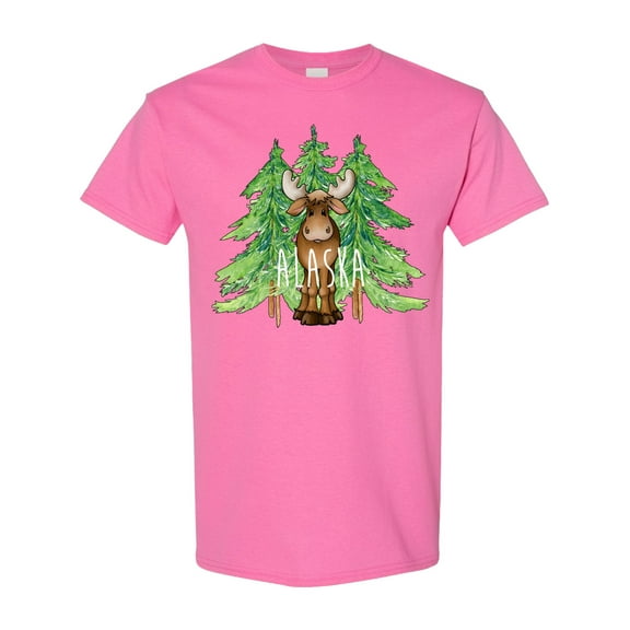 Inktastic Alaska Moose and Trees T-Shirt