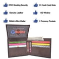 thumbnail image 4 of Cazoro Men's Genuine Leather RFID Blocking Bifold Extra Capacity Top Flip ID Wallet Brown, 4 of 9