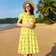 thumbnail image 4 of Balery Cheese 1 Vestidos sueltos de manga corta para mujer, vestidos de verano 2025, vestidos casuales de corte A con vuelo., 4 of 6