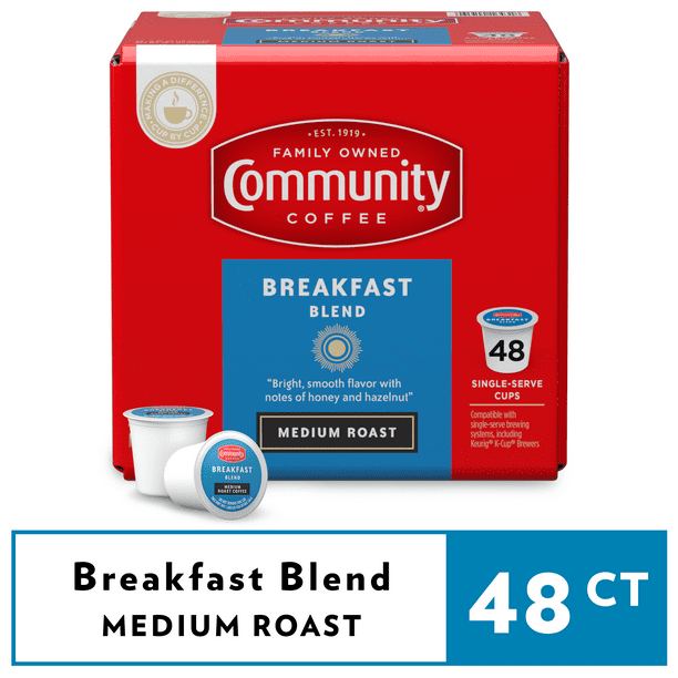 Community Coffee Breakfast Blend Pods for Keurig Kcups 48 Count