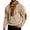 Khaki, variant on ZRGHAOYLQMen's Vintage Casual Pullover Sweatshirts Long Sleeve Cowl Neck Lace Up Tees Elbow Patch Contrast Placket Soft Tops